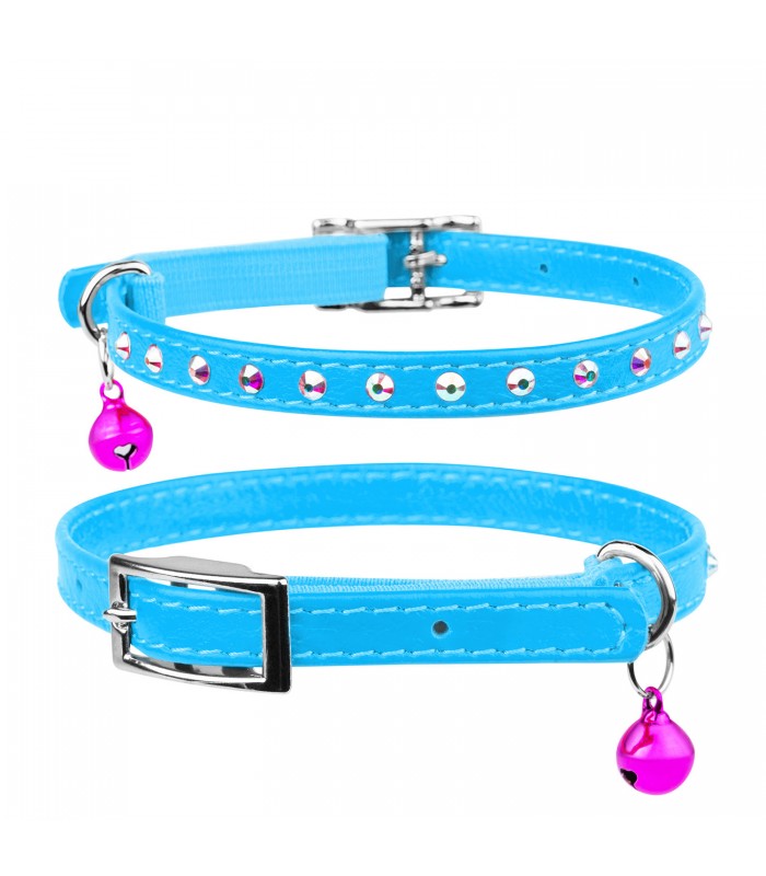 Hundehalsband Aus Leder Mit Strasssteinen – Verstellbar, Stylisch & Hautfreundlich In Schwarz, Rosa, Blau, Rot, Weiß