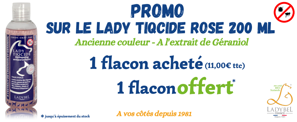 Promotion LADY TIQCIDE Shampoing Antiparasitaire Rose